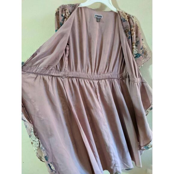 Chelsea28 Chiffon Wrap Dress Womens Size XXS Purple Floral High-Low Boho Wedding - Picture 7 of 11
